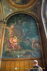 Jacob wrestling with the Angel, a famous mural in the Chapel of the Holy Angels